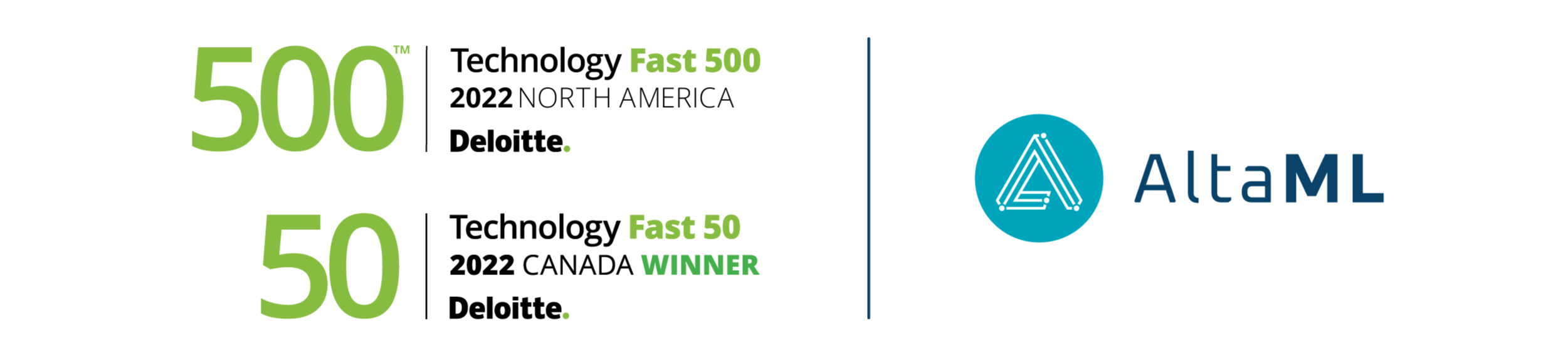 AltaML Deloite Technology Fast 500 2022, Fast 50 Winner