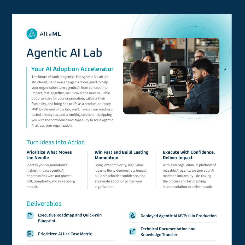 Image of the front page of our Agentic AI Lab information sheet.