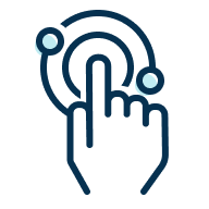 An illustration of a finger making a selection